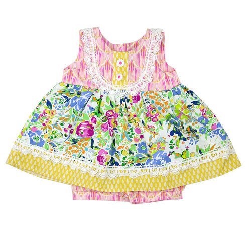 Floral Fantasy Little Girls Short Set