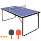 Folding 54-inch Blue Ping Pong Table Tennis Table Set with Net 2 and