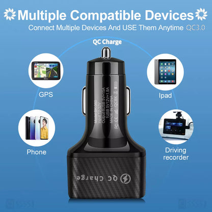 PBG 3 Port LED Voltage Wall Charger and 6 Port Car Charger Black/Black