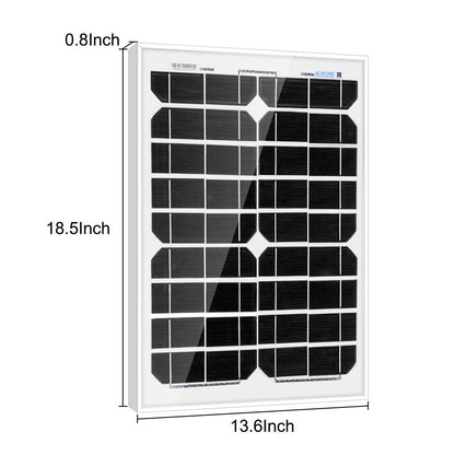 ACOPower 20 Watt Mono Solar Panel for 12 V Battery Charging, Off Grid