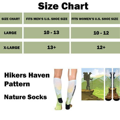 Sierra Socks Hikers Haven Pattern CoolMax Socks, Nature Collection for