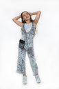 COCO With Pocketwist™  – Silver Crushed velvet Jumpsuit