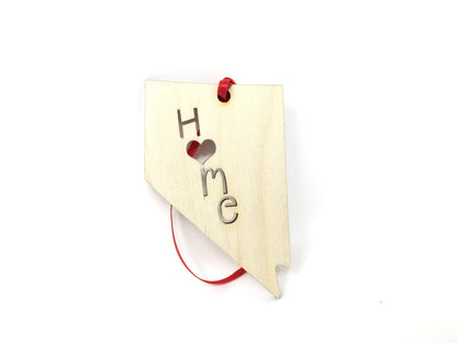 Nevada State Wood Christmas Ornament