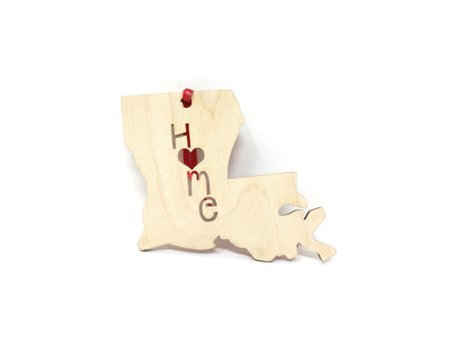 Louisiana State Wood Christmas Ornament