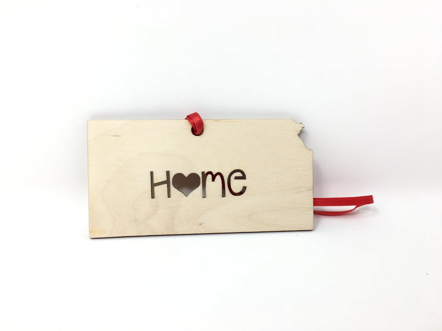 Kansas State Wood Christmas Ornament