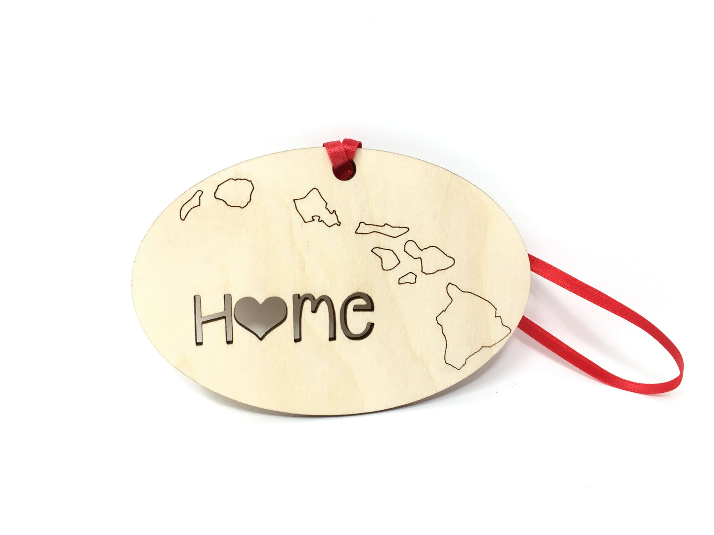 Hawaii State Wood Christmas Ornament