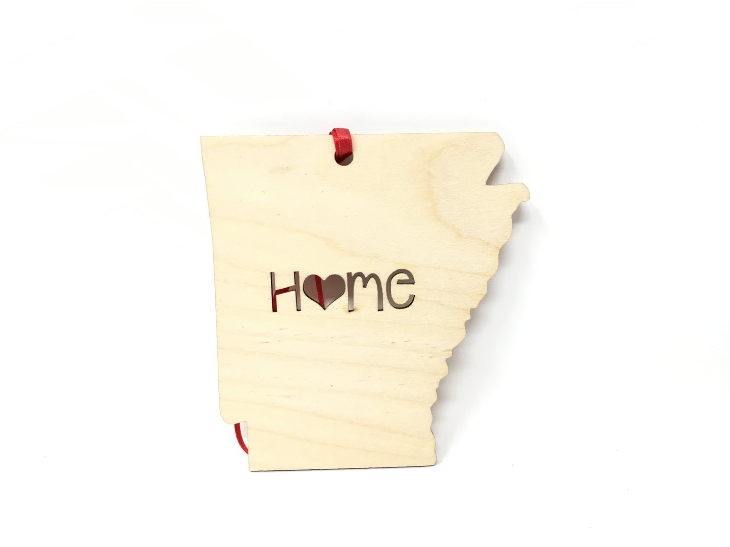Arkansas State Wood Christmas Ornament