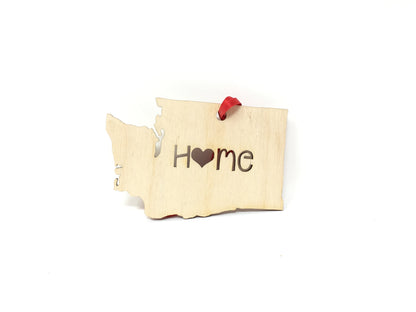 Washington  State Wood Christmas Ornament