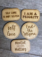 Wooden Magnet Set, Mental Health Magnets, Stocking Stuffers