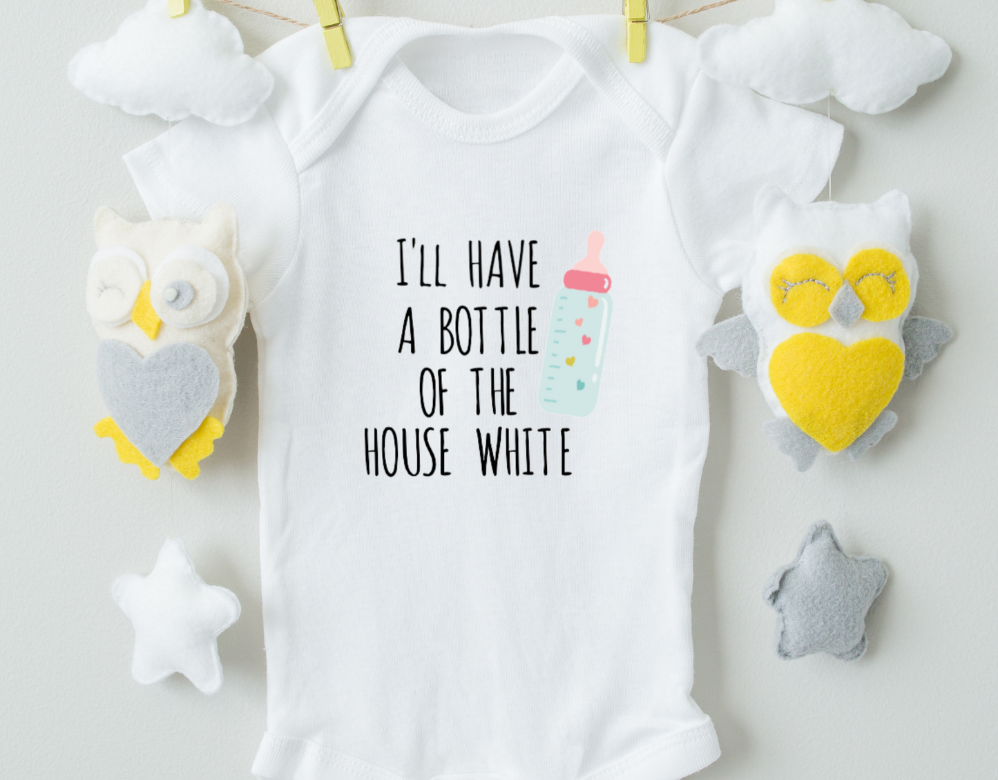 I'll Have A Bottle Of The House White Cotton Baby Bodysuit