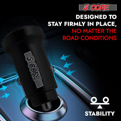 5Core Car Charger USB Type C Adapter 24W Fast Charging Anker Outlet