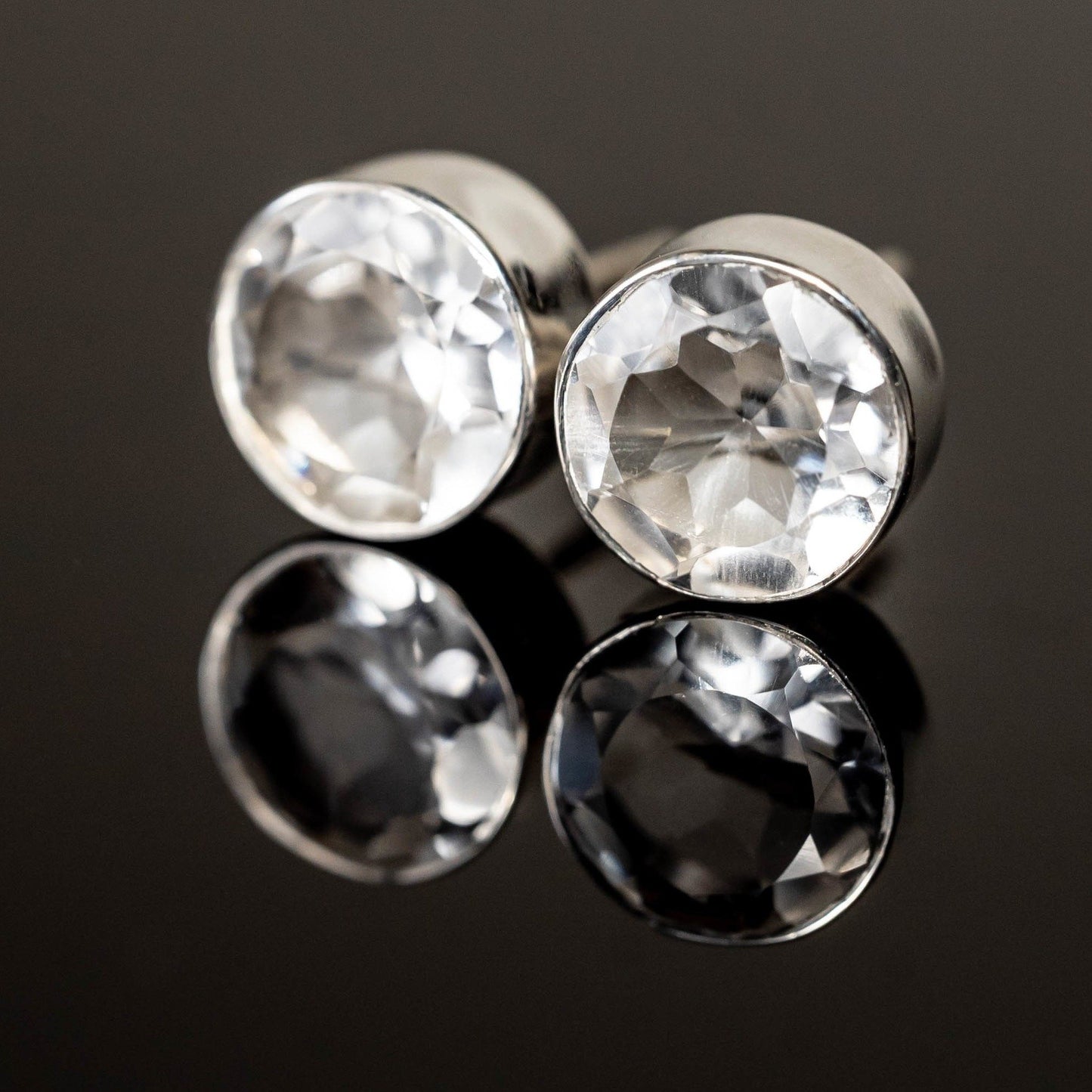 Isabel Crystal Quartz Round Studs