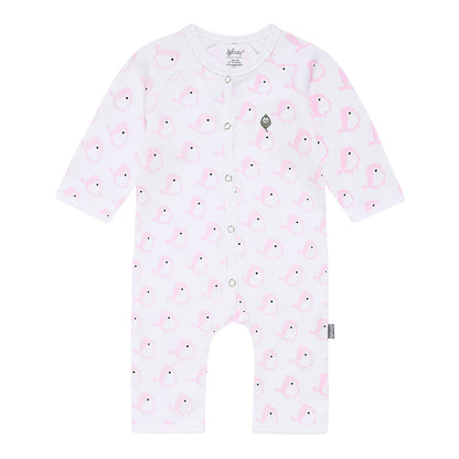 The Pink Birdie -  Long Romper - 100% Organic