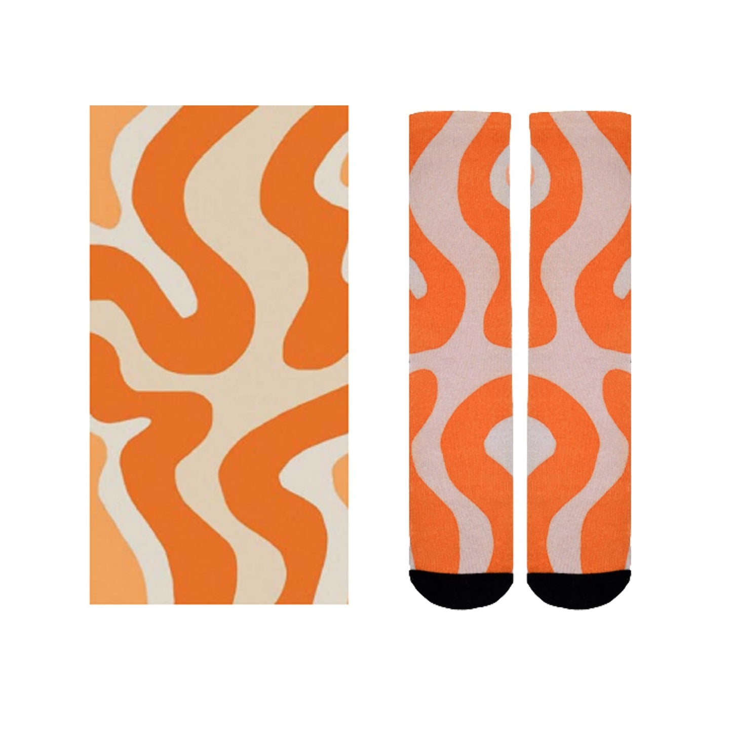 Sierra Socks Orange Creamsicle Pattern CoolMax Socks, Nature
