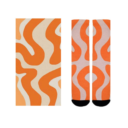 Sierra Socks Orange Creamsicle Pattern CoolMax Socks, Nature