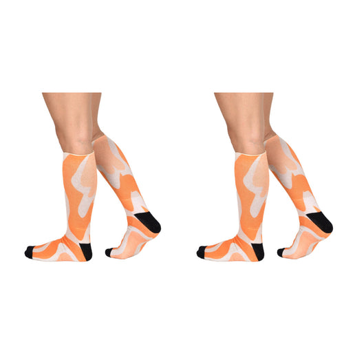 Sierra Socks Orange Creamsicle Pattern CoolMax Socks, Nature