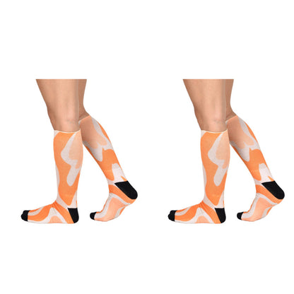 Sierra Socks Orange Creamsicle Pattern CoolMax Socks, Nature
