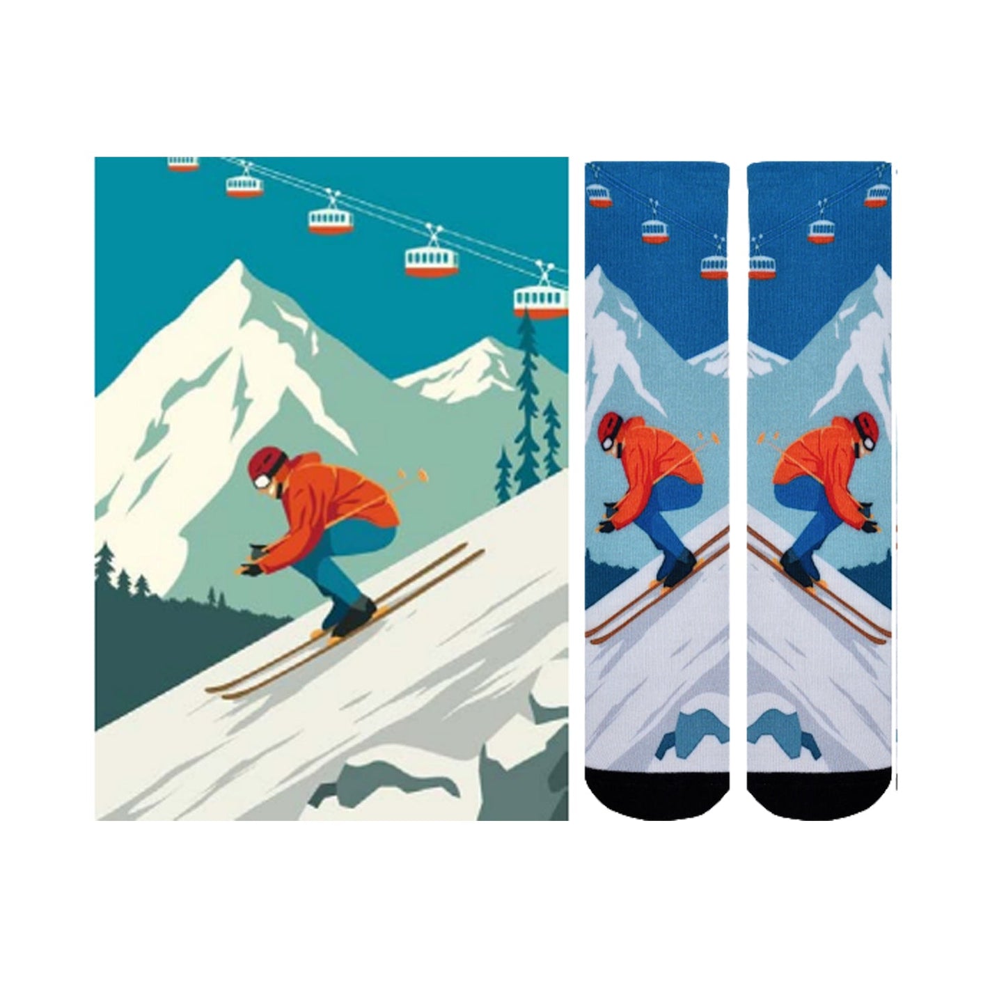 Sierra Socks Steep Slopes Pattern CoolMax Socks, Nature Collection for