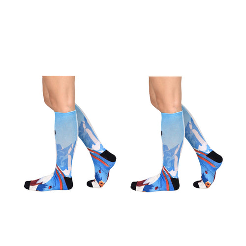 Sierra Socks Slippery Slopes Pattern CoolMax Socks, Nature Collection