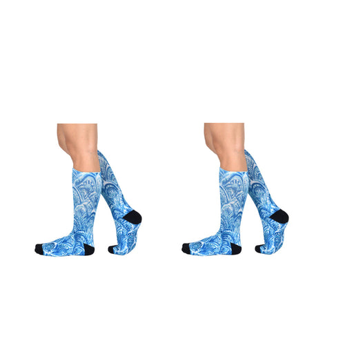 Sierra Socks Blue Dream Pattern CoolMax Socks, Nature Collection for