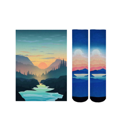 Sierra Socks River Valley Pattern CoolMax Socks, Nature Collection for