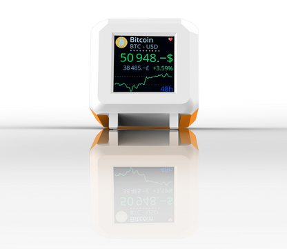 White / Orange Whale Crypto Ticker - LCD Display for Coin & Fiat