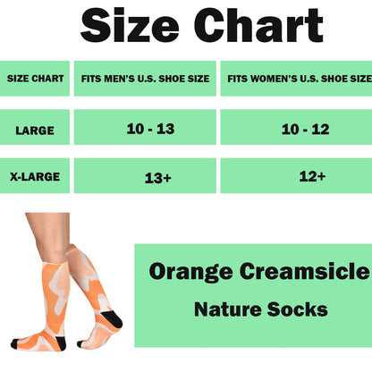 Sierra Socks Orange Creamsicle Pattern CoolMax Socks, Nature