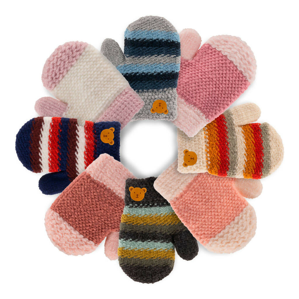 Soft Knit Mittens for Baby or Toddler - 2 Pack Gloves for Kids