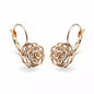 ROSE IS A ROSE 18kt Rose Crystal Earrings In White Yellow And Rose