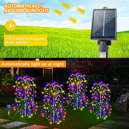 4Pack 680LED Christmas Solar Firecracker Fireworks Lights Outdoor Yard