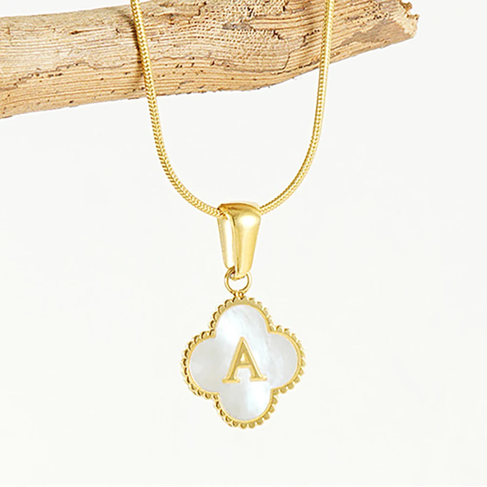 Lucky Clover Stainless Steel Pendant Necklace