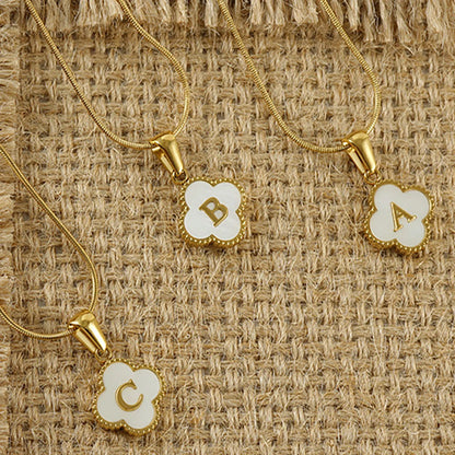 Lucky Clover Stainless Steel Pendant Necklace