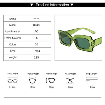 New Vintage Rectangle Sunglasses