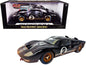 1966 Ford GT-40 MK II #2 Black with Silver Stripes After Race (Dirty
