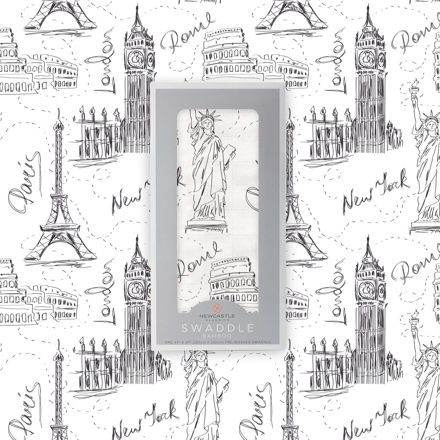 London, Paris, New York Bamboo Swaddle