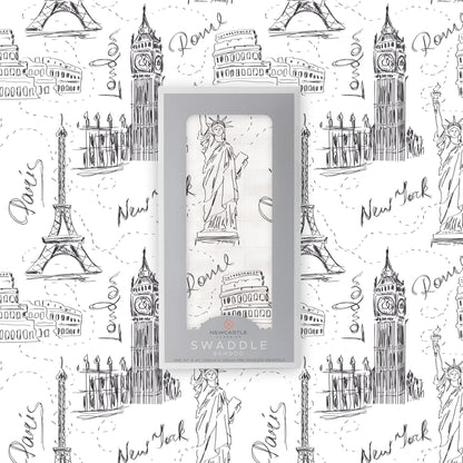 London, Paris, New York Bamboo Swaddle