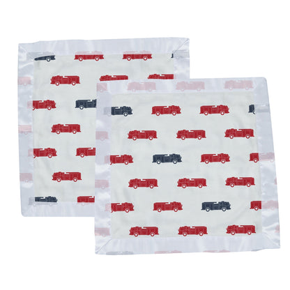 Blue and Red Fire Trucks Newcastle Blankie