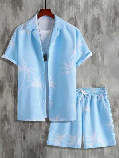 Vacation mood men beach shorts set