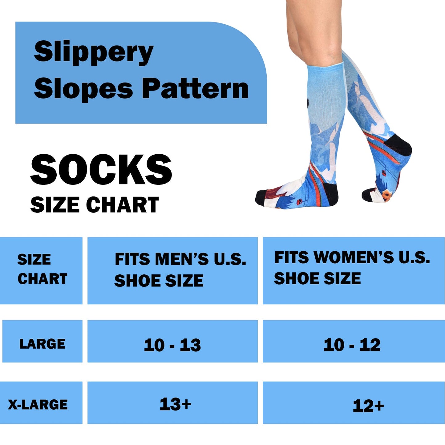 Sierra Socks Slippery Slopes Pattern CoolMax Socks, Nature Collection