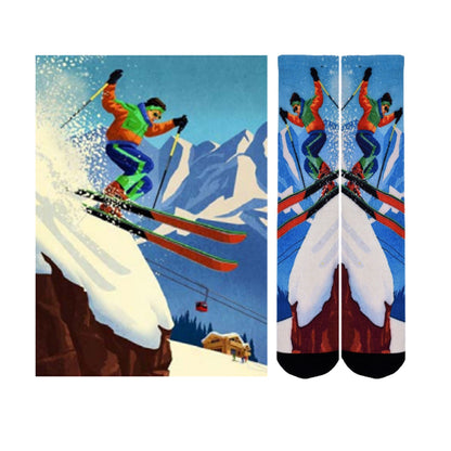 Sierra Socks Slippery Slopes Pattern CoolMax Socks, Nature Collection