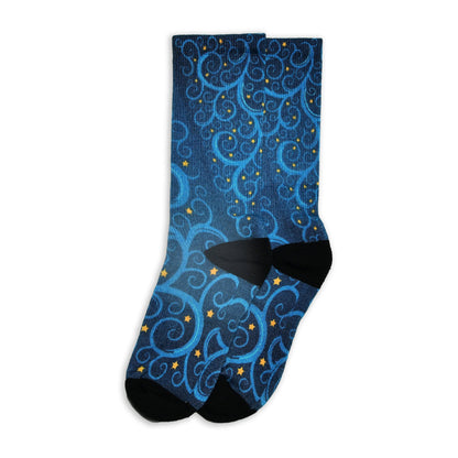 Christmas and Hanukkah Holiday Colorful CoolMax Crew Socks for Men &