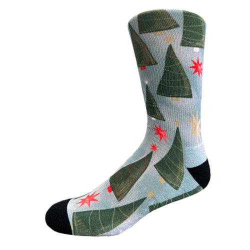 Christmas and Hanukkah Holiday Colorful CoolMax Crew Socks for Men &