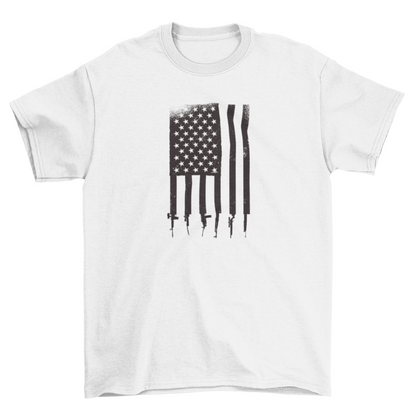 Usa guns flag t-shirt