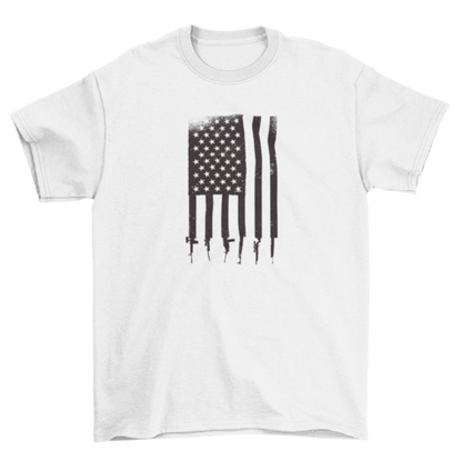 Usa guns flag t-shirt