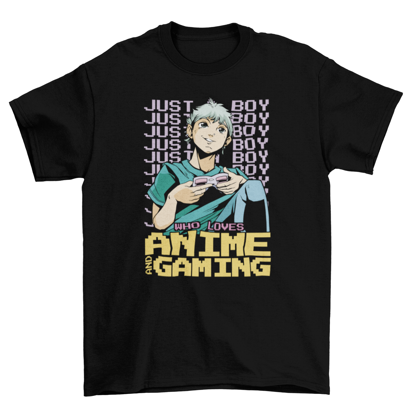 Anime boy playing video games t-shirt