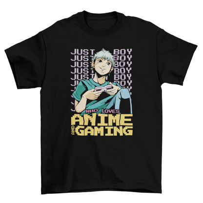 Anime boy playing video games t-shirt