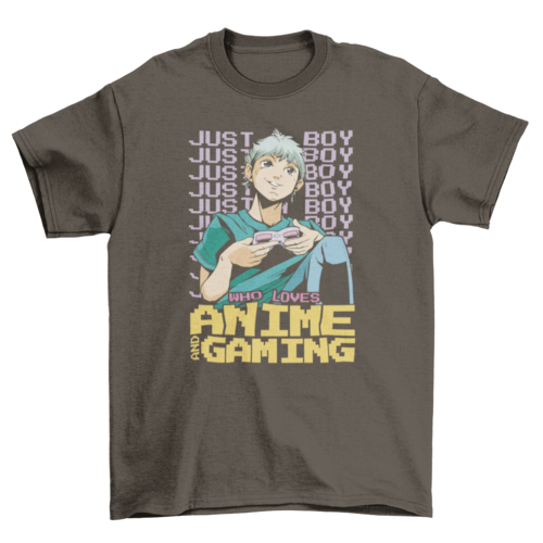 Anime boy playing video games t-shirt