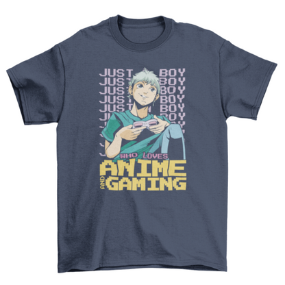 Anime boy playing video games t-shirt