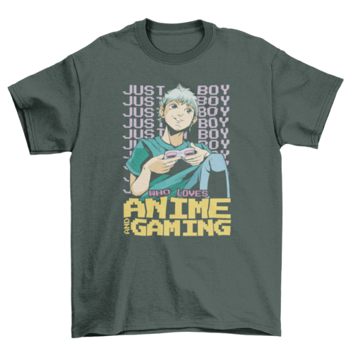 Anime boy playing video games t-shirt