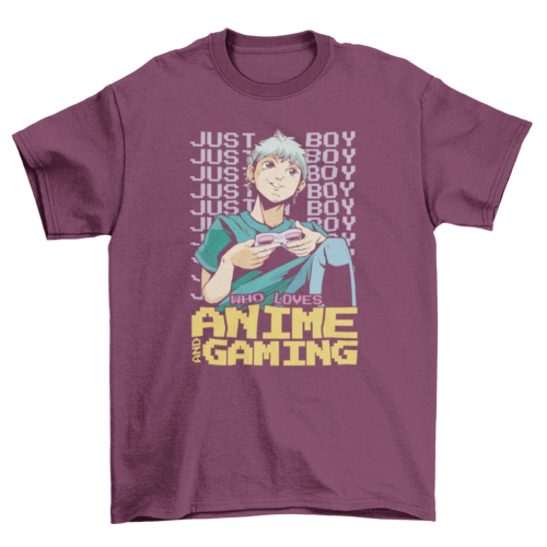 Anime boy playing video games t-shirt